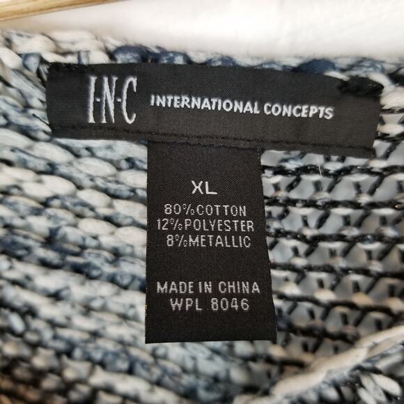 INC International Concepts Women's Open Knit Long Sleeve Tunic Sweater Black XL - Picture 3 of 6